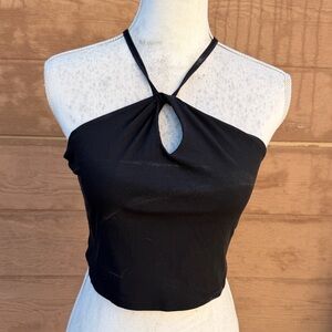 Outdoor Voices Black Halter Keyhole Crop Top - Women